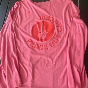 Peace Out Cancer Pink FIGS Shirt